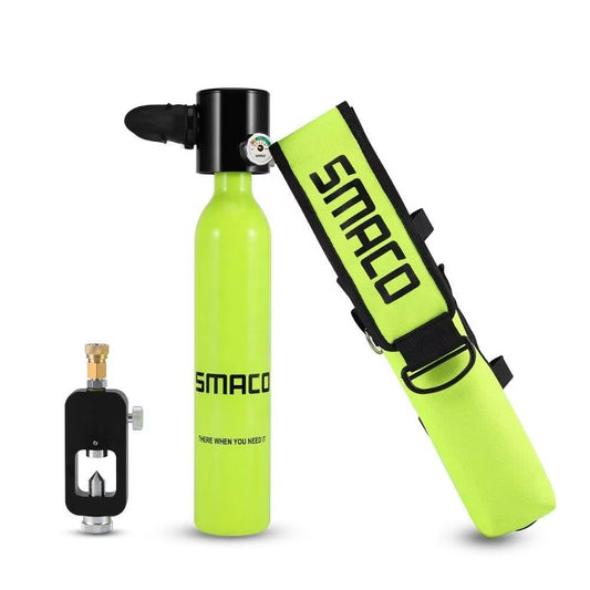 Mini Tanque de Buceo 0.5L – Cilindro de Oxígeno Recargable para Snorkel y Buceo