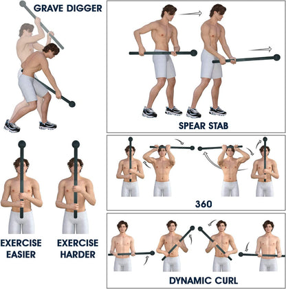 Maza de Acero para Entrenamiento de Fuerza – Ejercicios de Cuerpo Completo y Rehabilitación (5-30 lb)