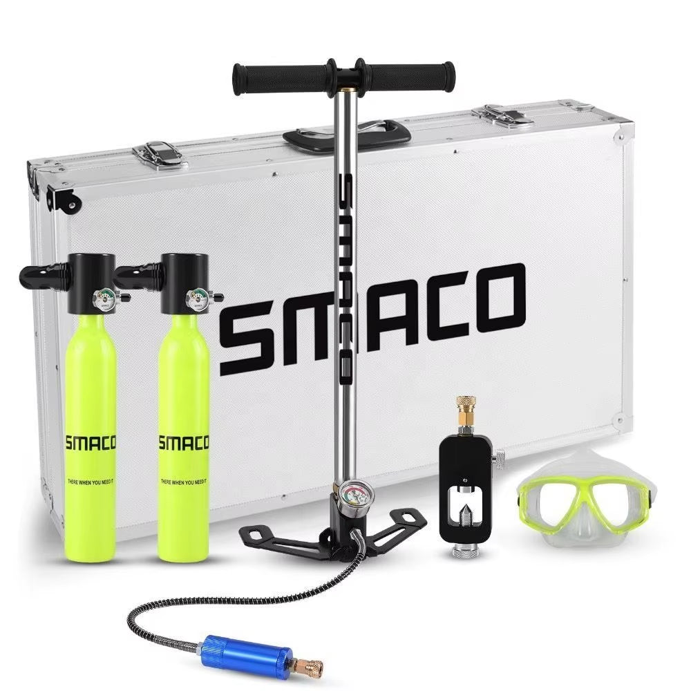 Mini Tanque de Buceo 0.5L – Cilindro de Oxígeno Recargable para Snorkel y Buceo